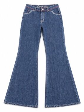 Chip & Pepper LA Bobby Baby Wide Leg Jeans W34 Dark Wash Y2K